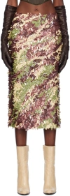 Knwls Multicolor Olivia Midi Skirt In Dark Camo