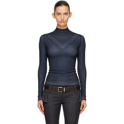 Knwls Navy Halcyon Top In Scarf