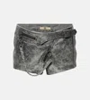 Knwls Black Nihil Leather Shorts In Black