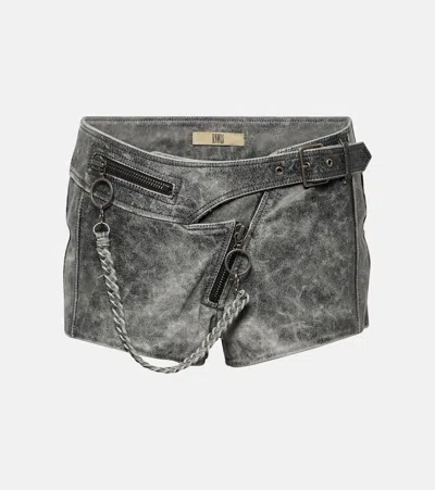 Knwls Black Nihil Leather Shorts In Moto Black