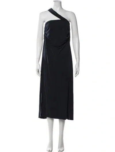 Pre-owned Knwls One-shoulder Midi Length Dress In Blue