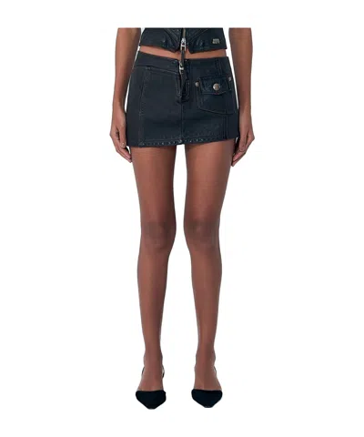 Knwls Patch Pocket Mini Skirt In Black