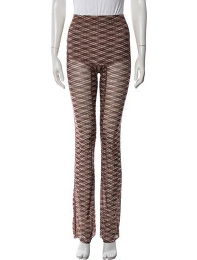 Pre-owned Knwls Patterned Flared Pants In Brown