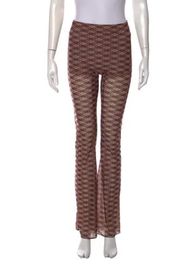 Pre-owned Knwls Patterned Flared Pants In Brown