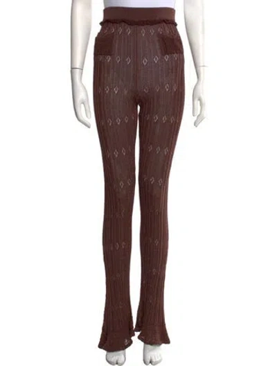 Pre-owned Knwls Patterned Flared Pants In Brown