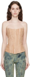 Knwls Daith Lace-up Corset In Ballet Pink