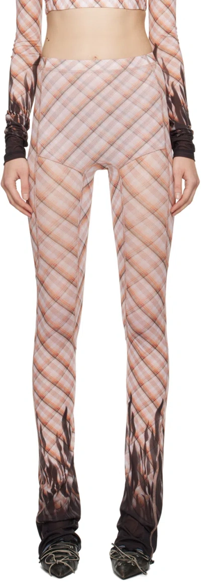 Knwls Pink Halcyon Leggings In Moto Check Pink