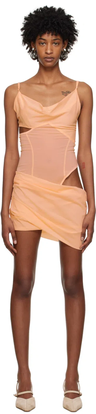 Knwls Pink Silmil Minidress Set In Peach