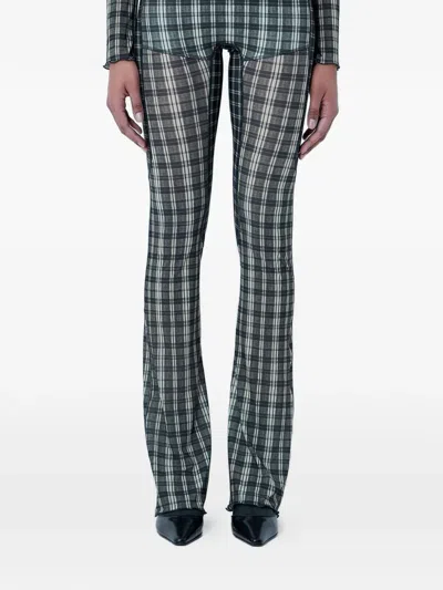 Knwls Halcyon Plaid Flared Pants In Multi