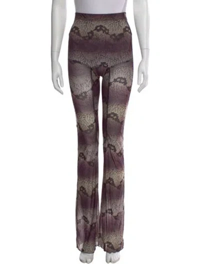 Pre-owned Knwls Printed Flared Pants In Green