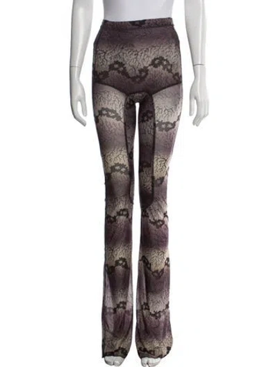 Pre-owned Knwls Printed Flared Pants In Green