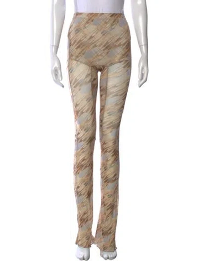 Pre-owned Knwls Printed Flared Pants In Neutrals