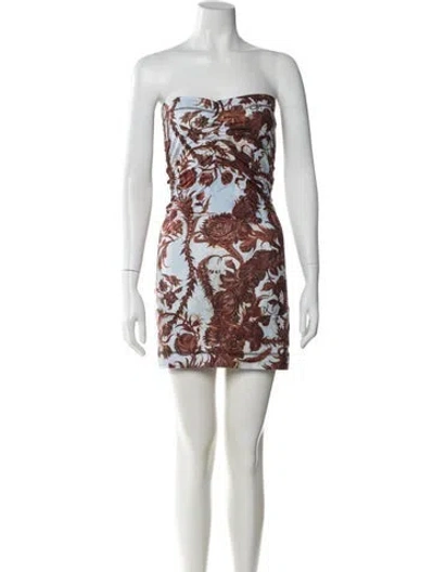 Pre-owned Knwls Printed Mini Dress In Brown