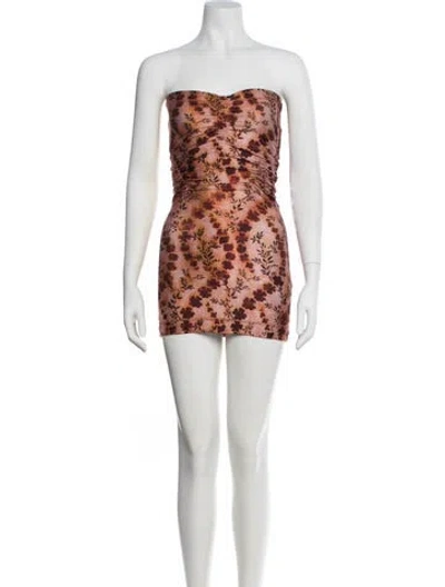 Pre-owned Knwls Printed Mini Dress In Brown