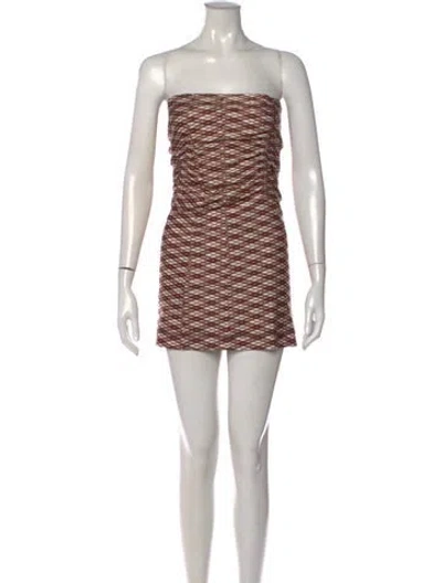 Pre-owned Knwls Printed Mini Dress In Neutral