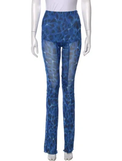 Pre-owned Knwls Printed Skinny Leg Pants In Blue