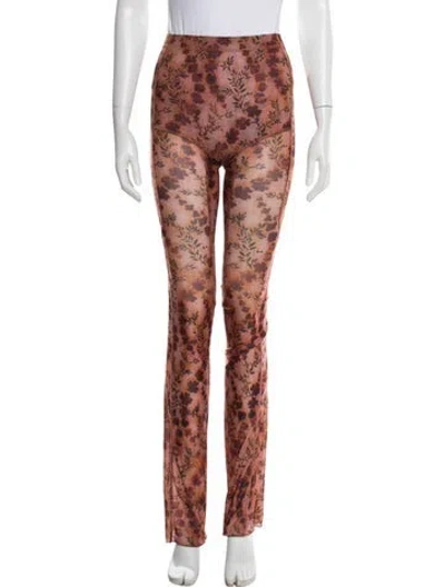 Pre-owned Knwls Printed Straight Leg Pants In Brown