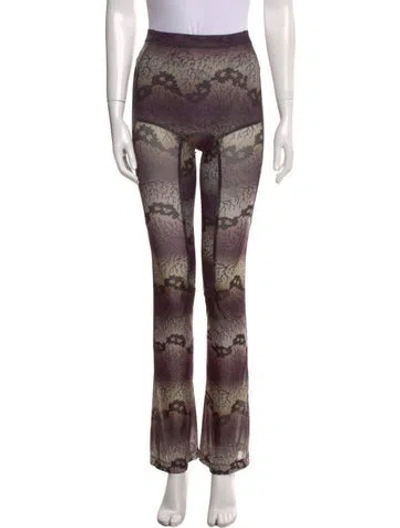 Pre-owned Knwls Printed Straight Leg Pants In Green