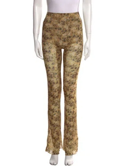 Pre-owned Knwls Printed Straight Leg Pants In Yellow