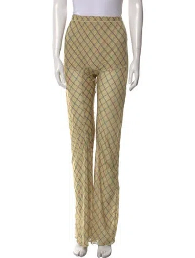 Pre-owned Knwls Printed Straight Leg Pants In Yellow