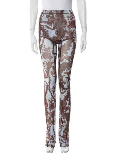 Pre-owned Knwls Printed Wide Leg Pants In Blue