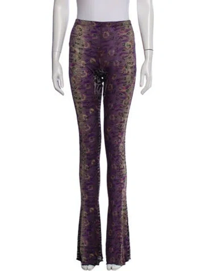 Pre-owned Knwls Printed Wide Leg Pants In Purple