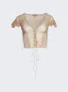 Knwls Pink Scallop Blouse In Multi