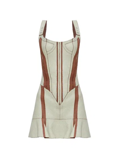 Knwls Scallop Panelled Mini Dress In Multi