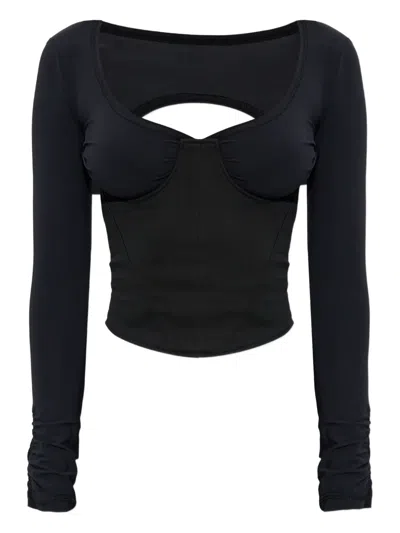 Knwls Scythe Cut-out Top In Black