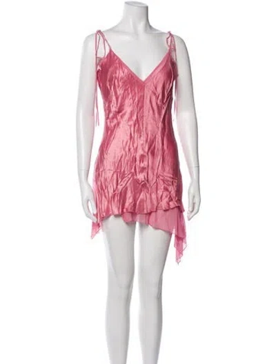 Pre-owned Knwls Silk Mini Dress In Pink