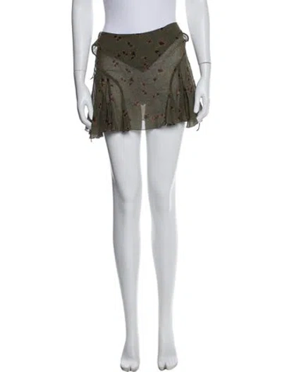 Pre-owned Knwls Silk Mini Skirt In Green