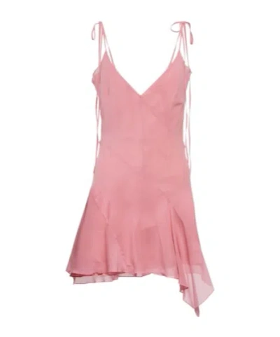 Knwls Spira Bias-cut Silk-blend Slip Dress In Pink