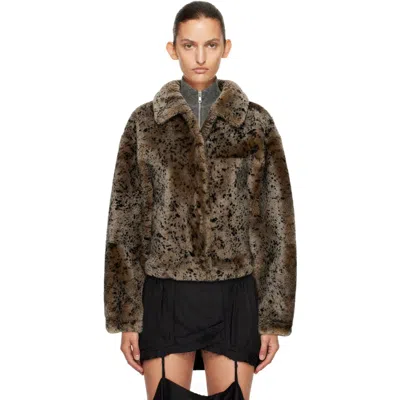 Knwls Ssense Exclusive Beige Ares Reversible Shearling Coat In Brown