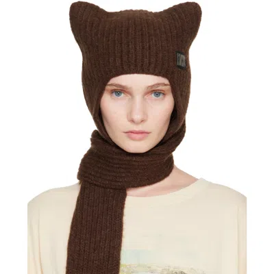 Knwls Ssense Exclusive Brown Precious Bonnet Beanie In Yellow