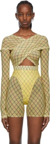 Knwls Ssense Exclusive Yellow Anti-cross Blouse In Yellow Chain Argyle