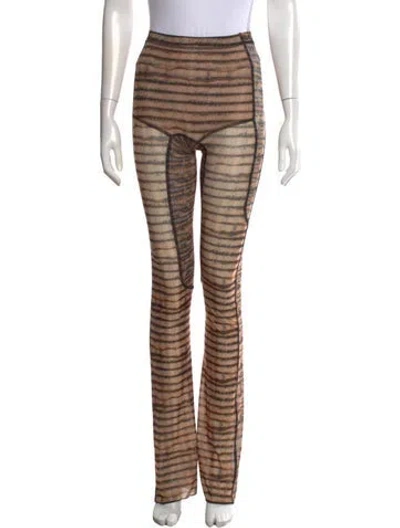 Pre-owned Knwls Striped Flared Pants In Orange