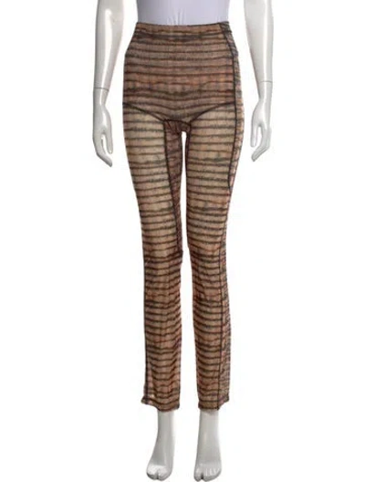 Pre-owned Knwls Striped Skinny Leg Pants In Orange