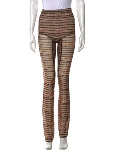 Pre-owned Knwls Striped Straight Leg Pants In Neutral