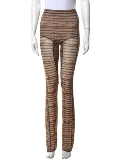 Pre-owned Knwls Striped Straight Leg Pants In Orange