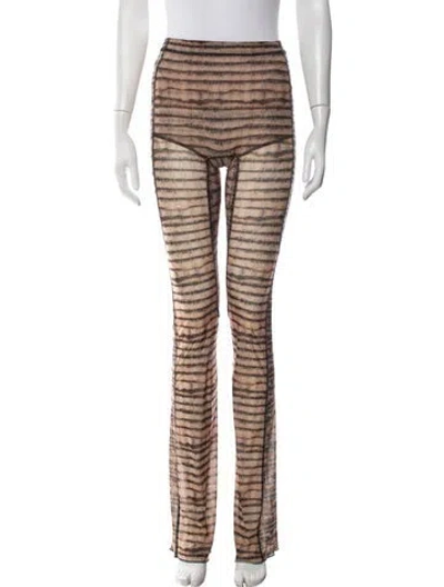 Pre-owned Knwls Striped Straight Leg Pants In Orange
