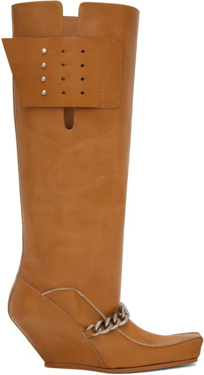 Knwls Tan Curb Chain Tall Boots