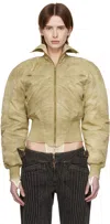 Knwls M-claw Faded Nylon Bomber Jacket In Pale Olive