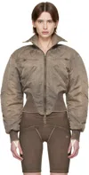 Knwls Washed Bomber Jacket With Corset Style Hem. In Washed Dark