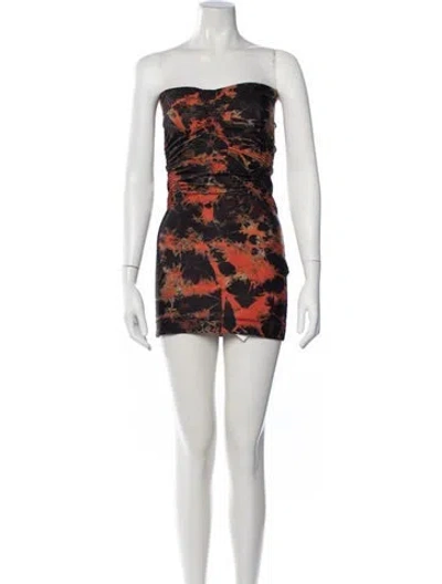 Pre-owned Knwls Tie-dye Print Mini Dress In White