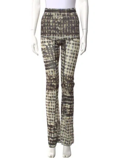 Pre-owned Knwls Tie-dye Print Straight Leg Pants In Black