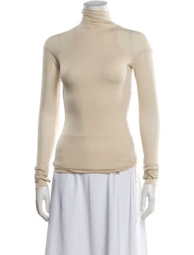 Pre-owned Knwls Turtleneck Long Sleeve Top W/ Tags In Neutral