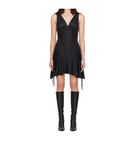 Knwls V-neck Dress In Black