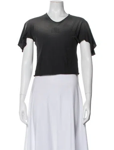 Pre-owned Knwls V-neck Short Sleeve Crop Top In White