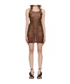 Knwls Orange Vortex Minidress In Brown