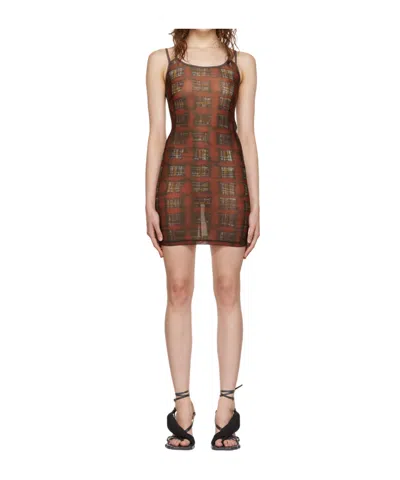 Knwls Orange Vortex Minidress In Ginger